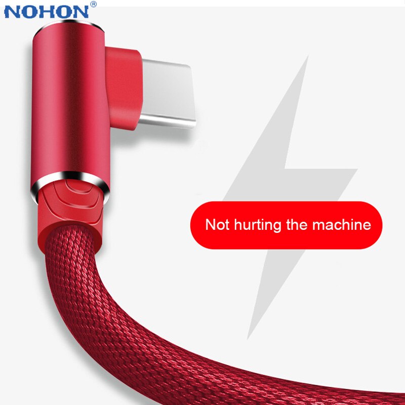 90 Degree Type-C Charger Cable For S9 S8 Huawei P20 Pro Oneplus 6 5 One Plus Xiaomi TypeC Long 3M Fast Charge Data USB Wire Cord