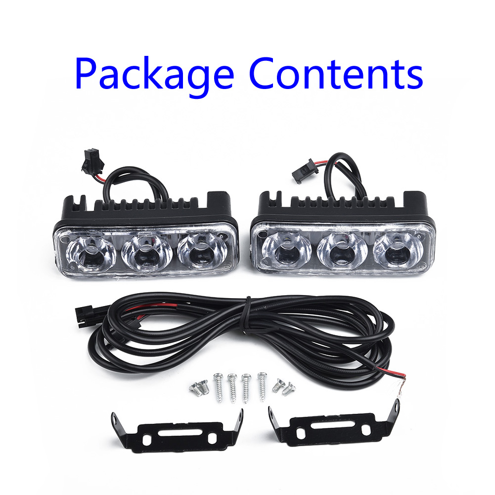 2st 3led Super Witte High Power Auto Drl Dagrijlicht Mistlamp Automotive Drl Mistlicht Werklicht