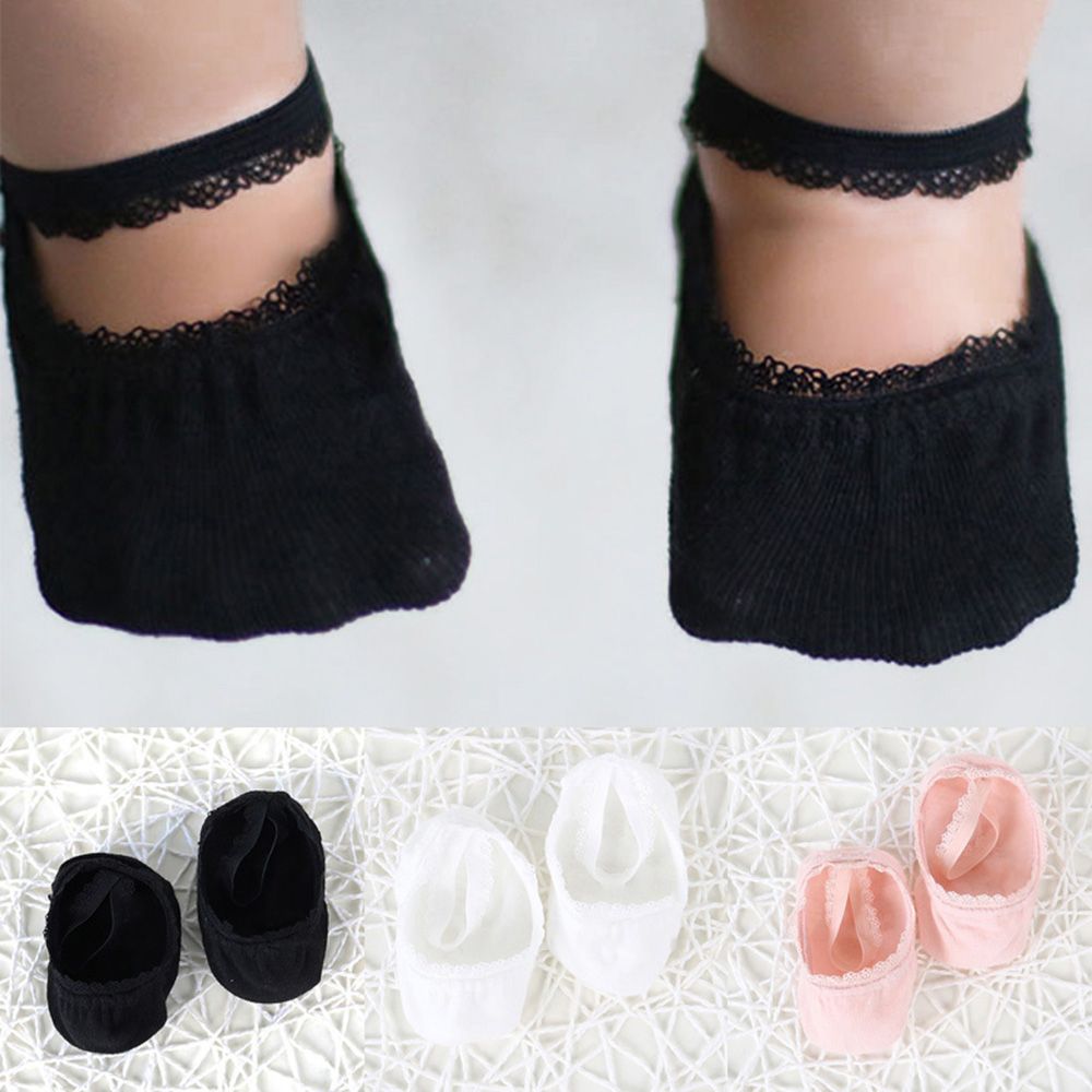 Baby Socks Newborn Socks Summer Lace Baby Socks Solid Color Princess Baby Girl Socks Infant Anti-slip Socks With Rubber Soles