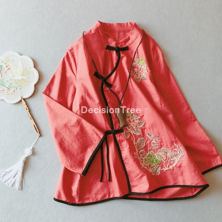 Ropa tradicional china para mujer, top hanfu, tops y pantalón para mujer, ropa oriental china, tops cheongsam de hada para mujer: color4