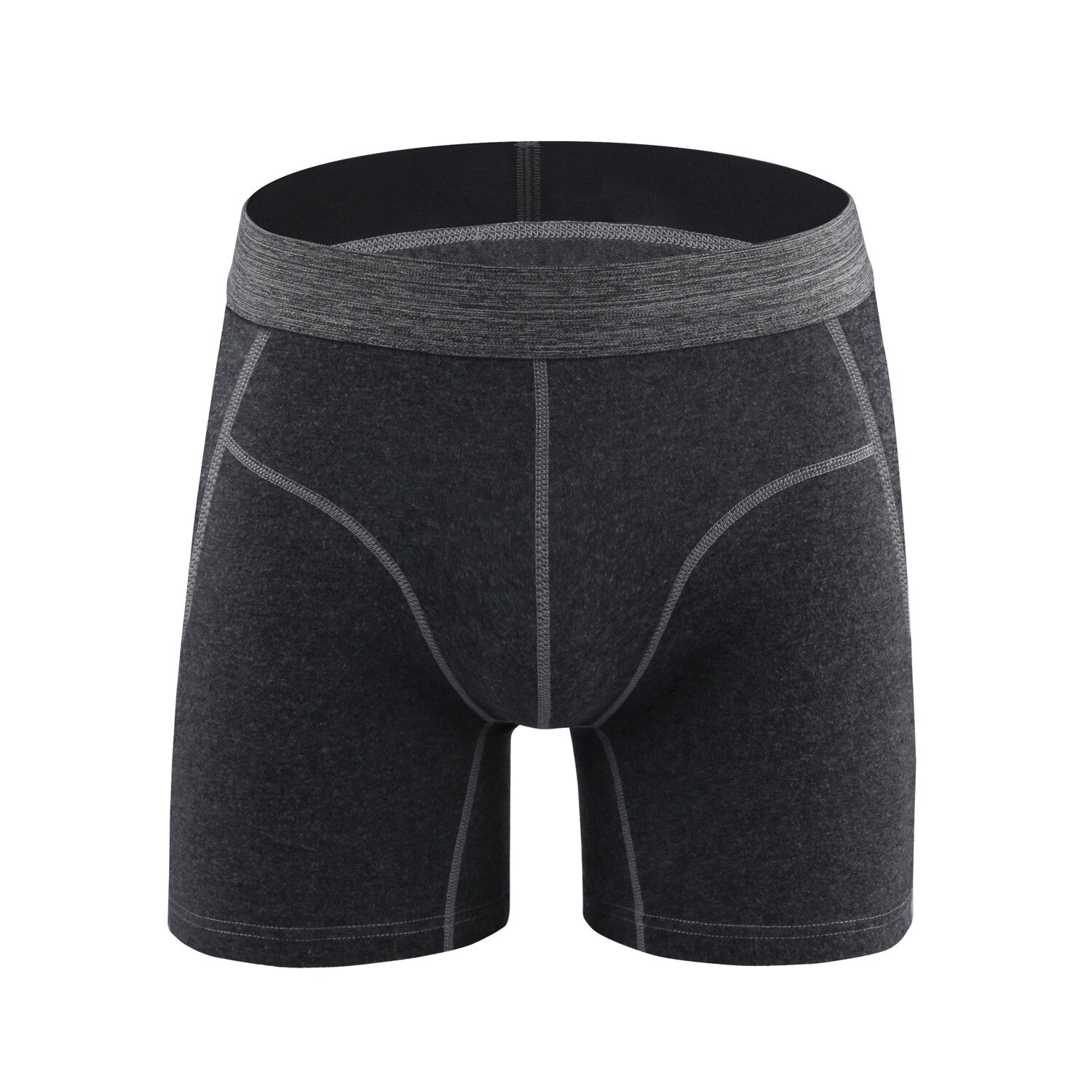 4 Pcs /lot Men&#39;s Underwear Comfortable Breathable Big Size Long Boxers Men Sport Underpants Solid Color Boxershorts