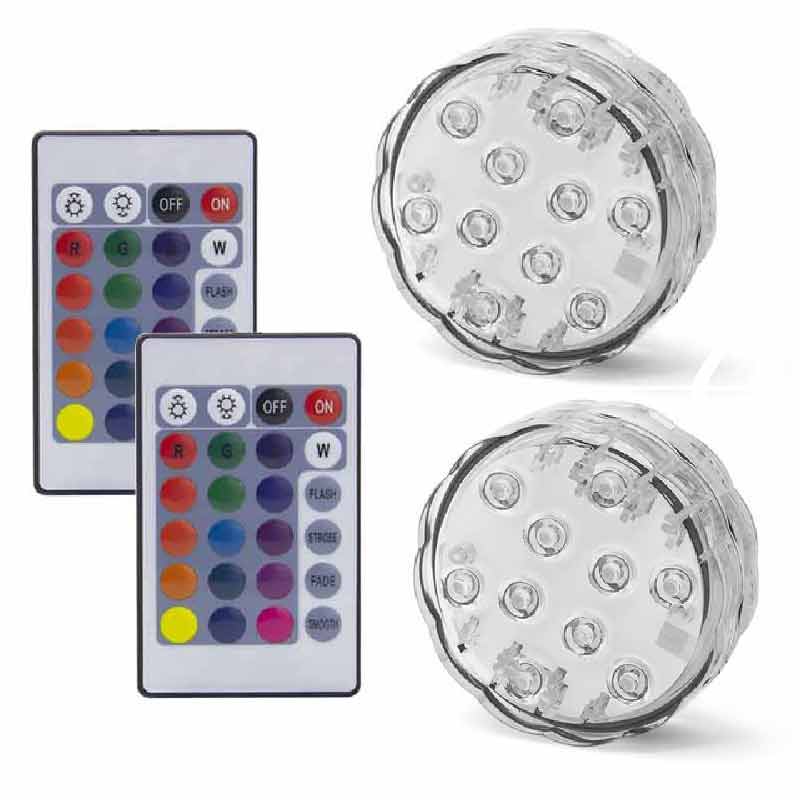 IP68 Waterdicht Zwembad Licht Rgb Led Kleurrijke Onderwater Verlichting Vijver Dompelpompen Lamp Voor Bruiloft Feest: 2 Remote 2 Light
