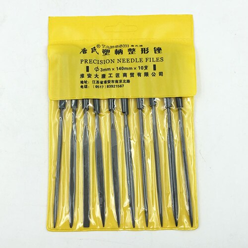 3PCS-10PCS/lot Woodcut Steel Shovel Set Mini Metal Filing Rasp Needle File Woodworking Metal Wood Working Carving Tools: 3X140mm 10pcs