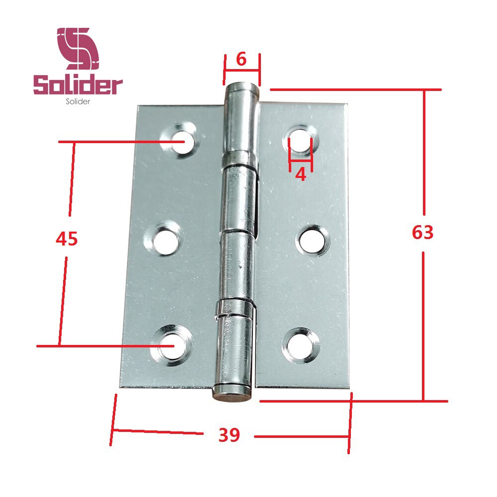 2Pcs 2 Inch 2.5 Inch 3 Inch Rvs Platte Scharnier Kast Deuren Ramen Houten Doos Scharnier: 2.5 Inches