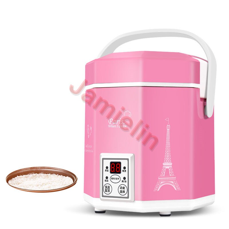 Jamielin elektrisk varmebeholder mini riskoger 1.2l mini riskoger lille 2 lags dampkoger multifunktions kogegryde