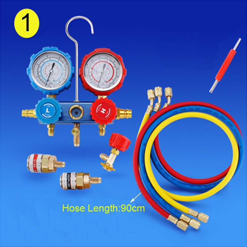 Air Conditioning Manifold Gauge Tool Set With Hose/Quick Coupler/Bottle Opener For R134A Air Condition Refrigeration: 1