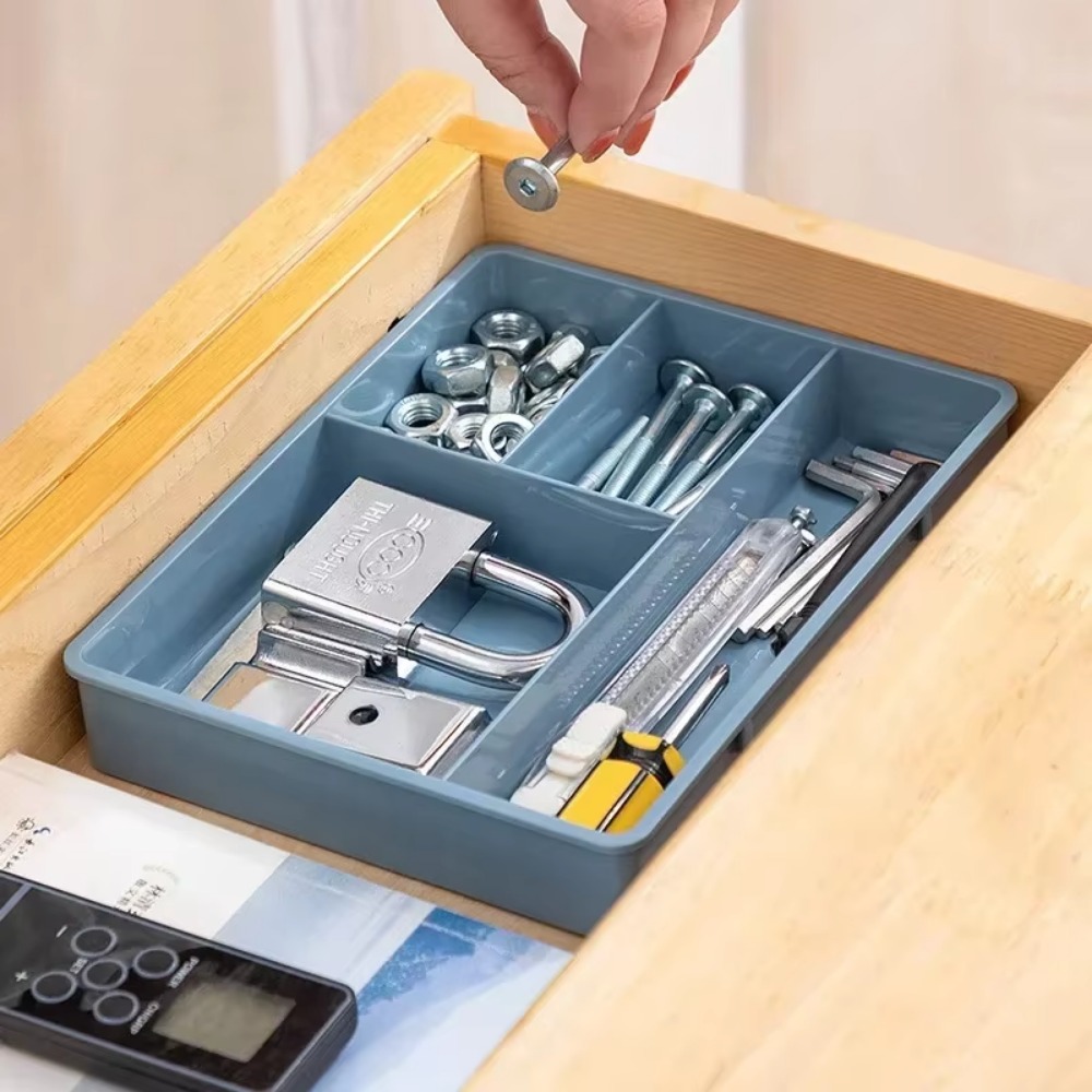 Organizador de cajones de escritorio, caja de almacenamiento de papelería para artículos diversos, contenedor, organizador de maquillaje y cosméticos, contenedor divisor de cajón para el hogar y la Oficina