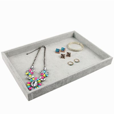 Fløyels smykkeskuff arrangør ring øredobber etui armbånd halskjede anheng oppbevaringsbrett smykker lagringsorgan: Tomt brett
