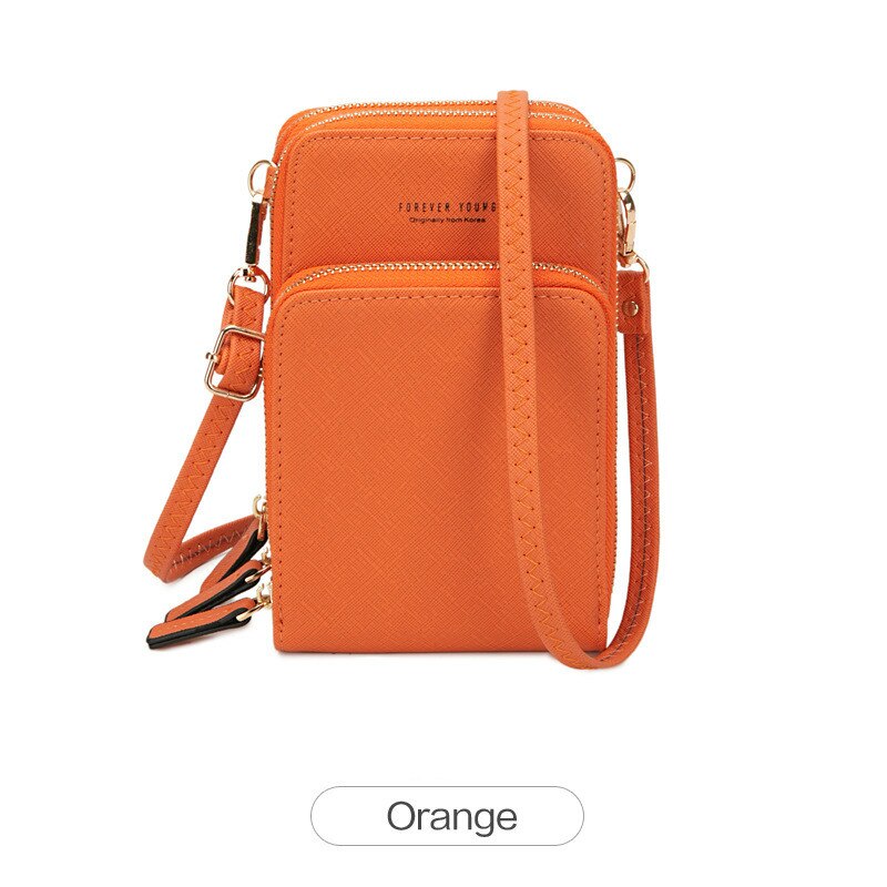 filles sac de téléphone portable Mini sac de messager femmes portefeuille sacs à bandoulière sacs à main de luxe femmes sacs sac à bandoulière: Orange