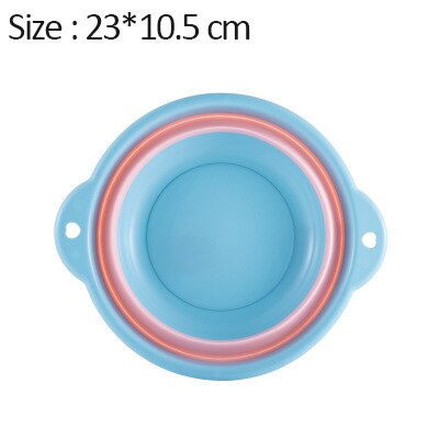 Washbasin Foldable Basin Foot Washing Laundry Sink Kitchen Bathroom Portable Folding Washbasin Household Hangable Plastic Basin: Blue-S