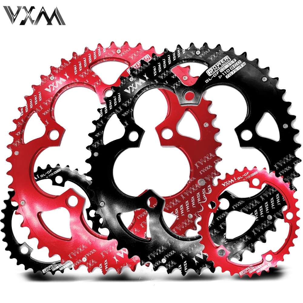 Vxm road bicylcle 110 bcd 35/50t oval kædehjul kit cykel 7075-t6 legering ultralet ellips klatring power chainring plate