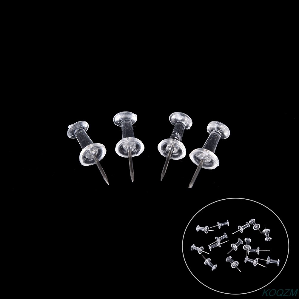 40pcs Clear Transparent Plastic Tacks Push Pins Assorted Making Thumb Tacks Cork Board Office School Stationery Supplies