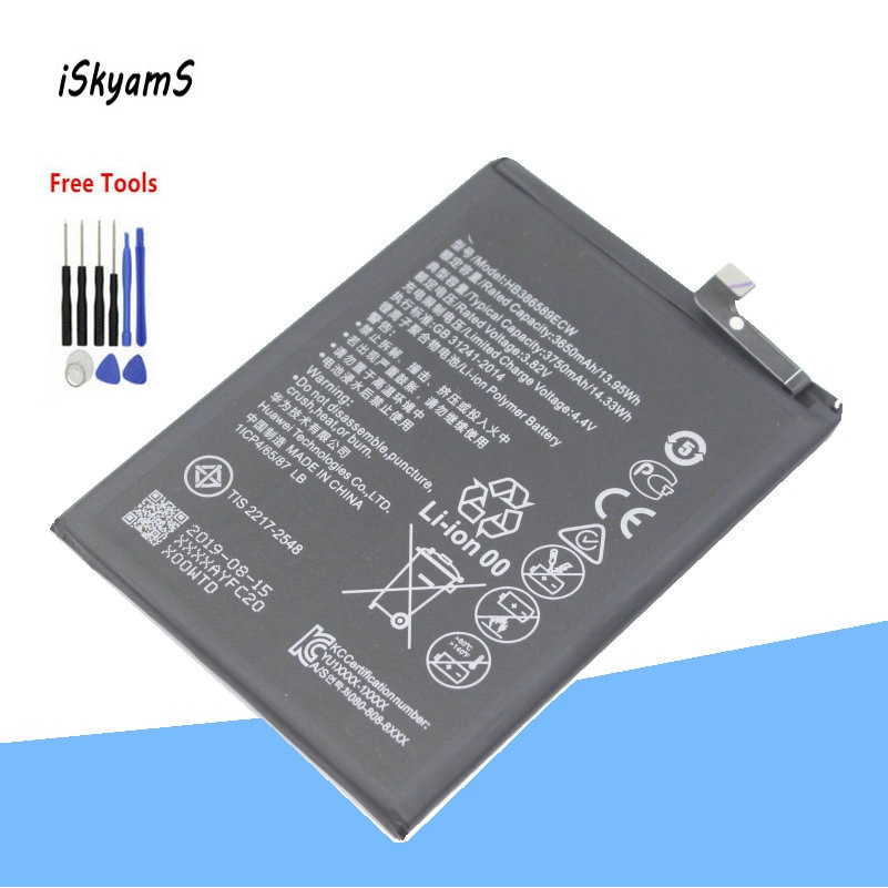 1x3650 mAh HB386589ECW Batterie Für P10 Plus VKY-AL00 Nova 3 4 Ehre 8X V10 VKY-AL00 Kamerad 20 Lite Par-LX1 L11 L21 LX9 L29 + Werkzeug