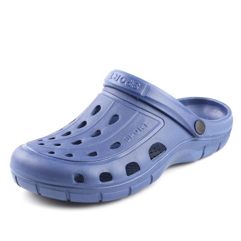 Original klassiska träskor trädgård flip flops vattenskor män sommar strand aqua toffel utomhus gummi sandaler trädgårdsskor: Blå / 7.5