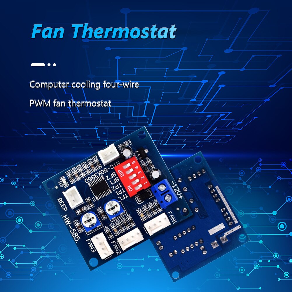 Computer Fan Thermostat Governor HW-585 PWM Speed Temperature Controller 4 Wire Computer Fan Thermostat Module