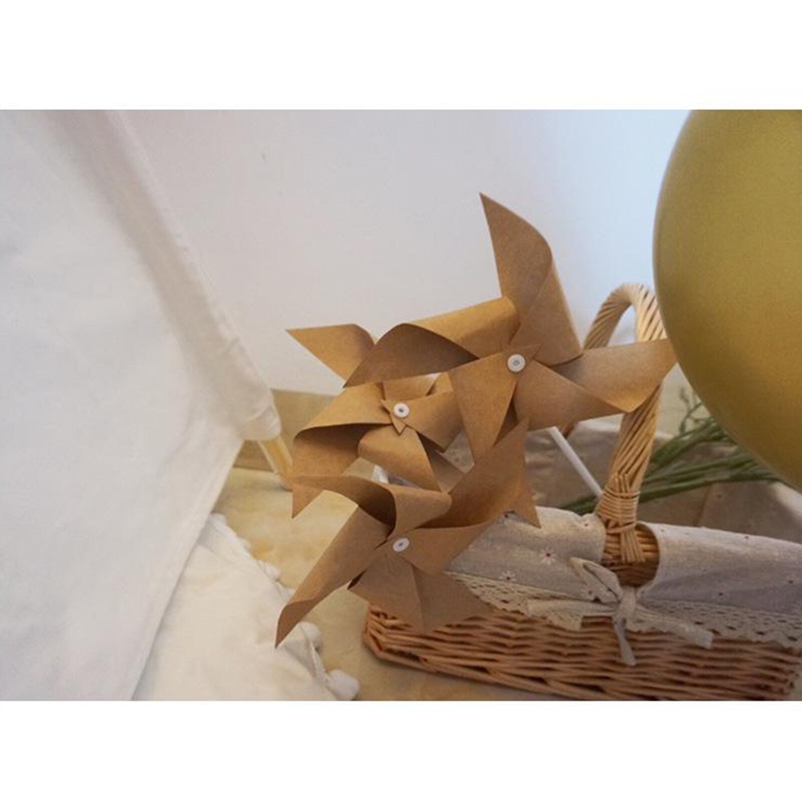 3 Pack Pinwheel Kraft DIY Pinwheels for Garden Wedding Birthday Party Decor