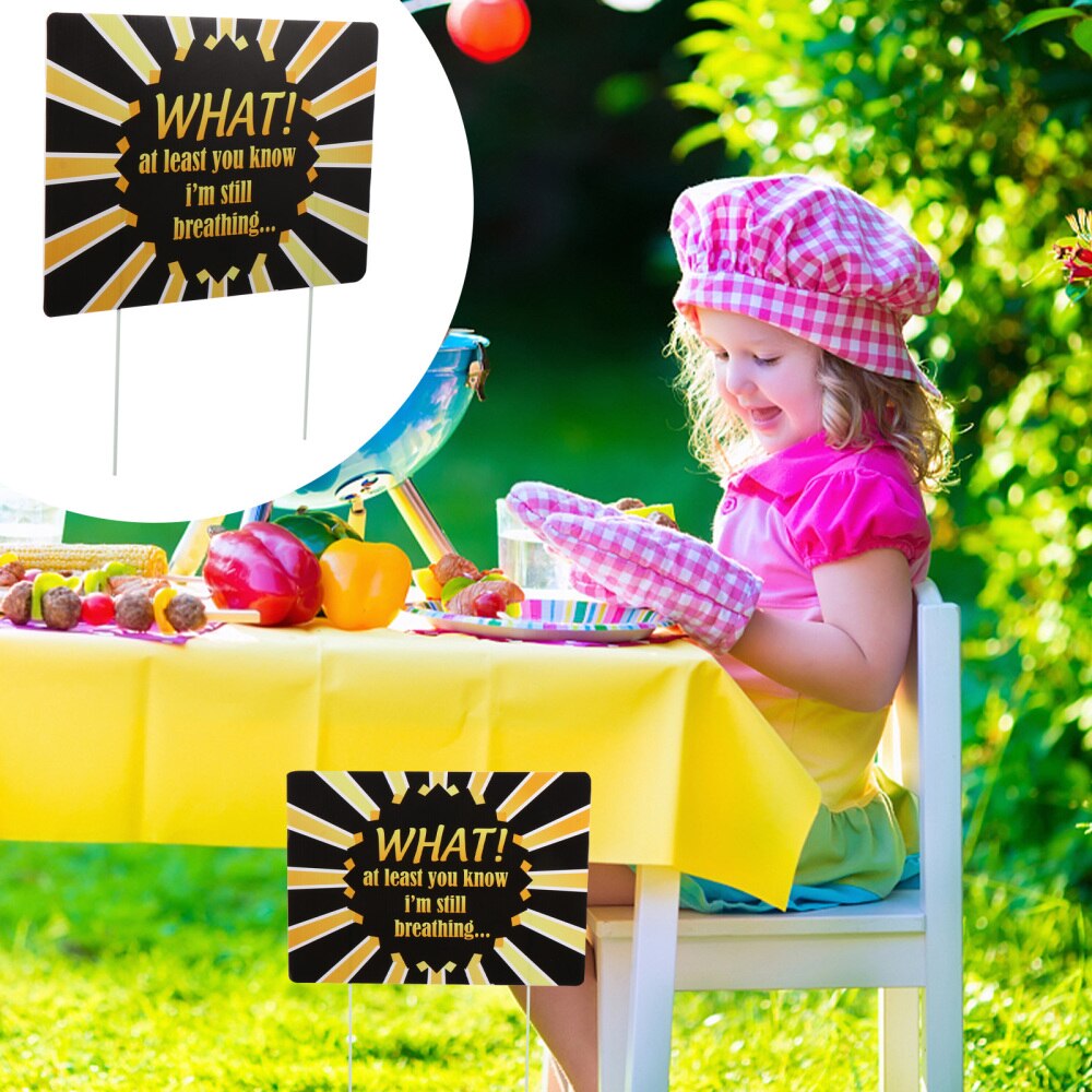 1pc Birthday Party Props Garden Hollow Board Insert Sign Lawn Sign: Poster