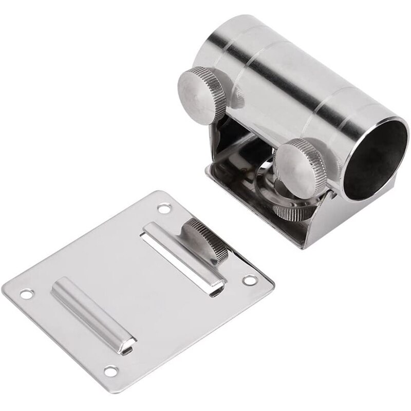 Soporte de Base de paraguas de pesca, Base de soporte abrazadera pedestal de paraguas de acero inoxidable ajustable para caja de pesca