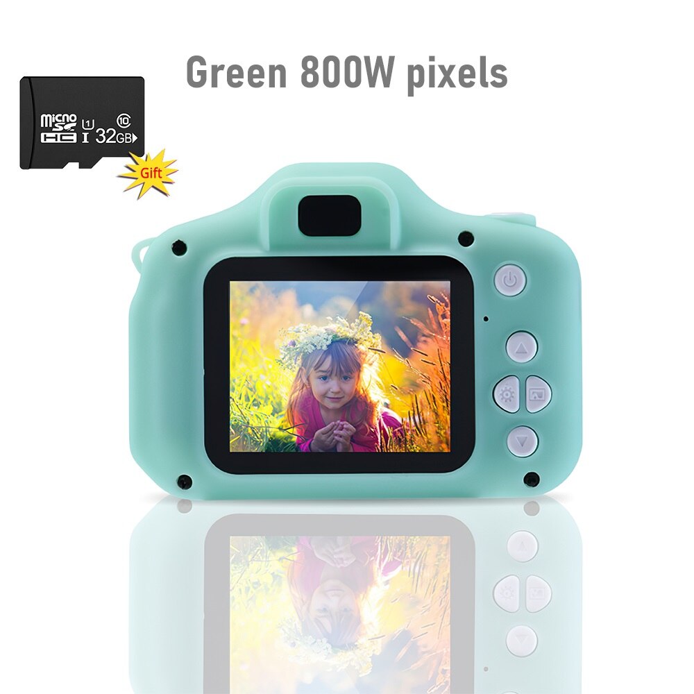 TRAVOR – Mini appareil Photo numérique HD 1080P pour enfants, jouets pour enfants, caméscope vidéo DV, , carte TF de 32 go: Green 800W pixels