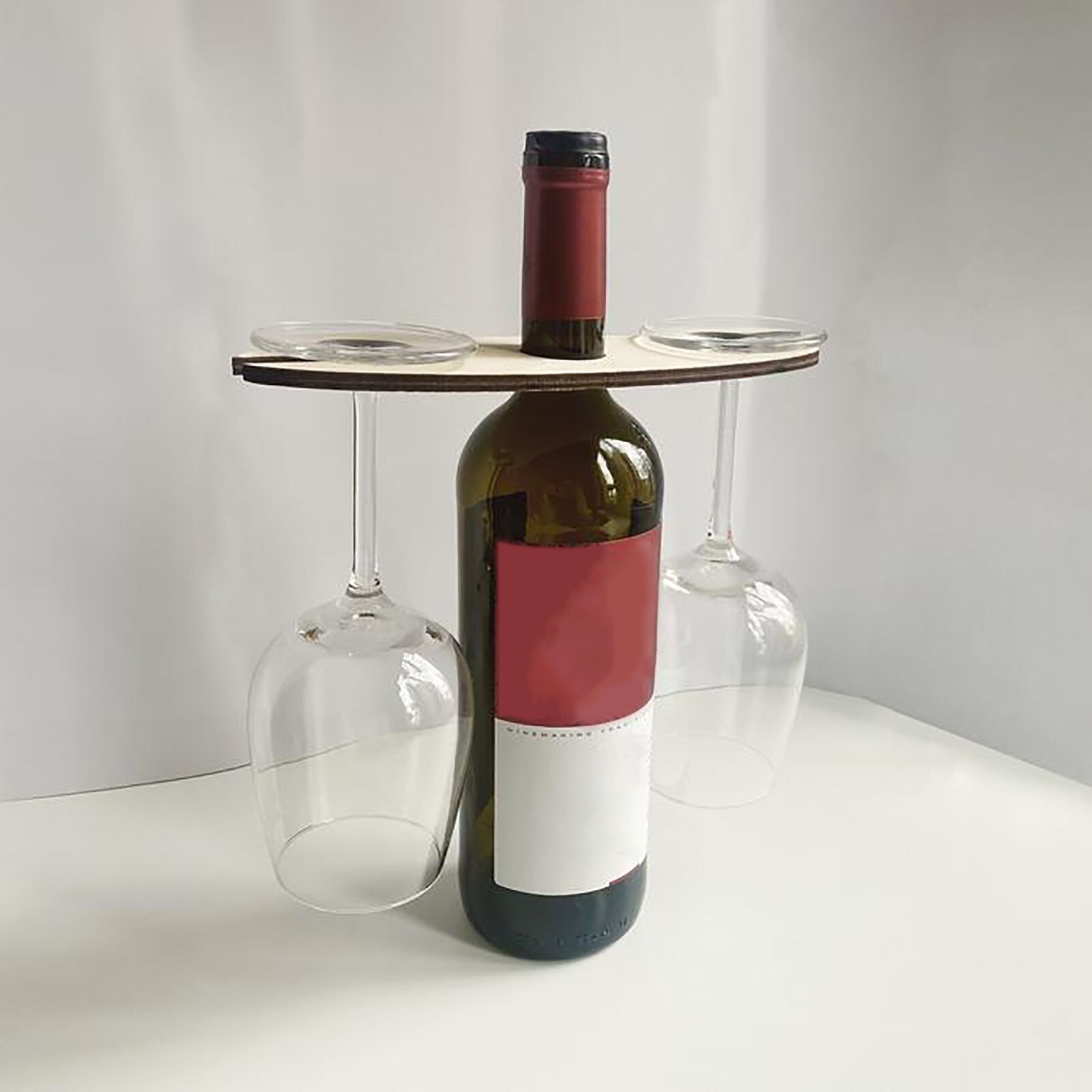 1/2/3/4/5PCS Wooden Wine Bottle and Glass Holder Wood Wine Rack Outdoor Wine Holder Wine Rack Bottle Champagne Shelf