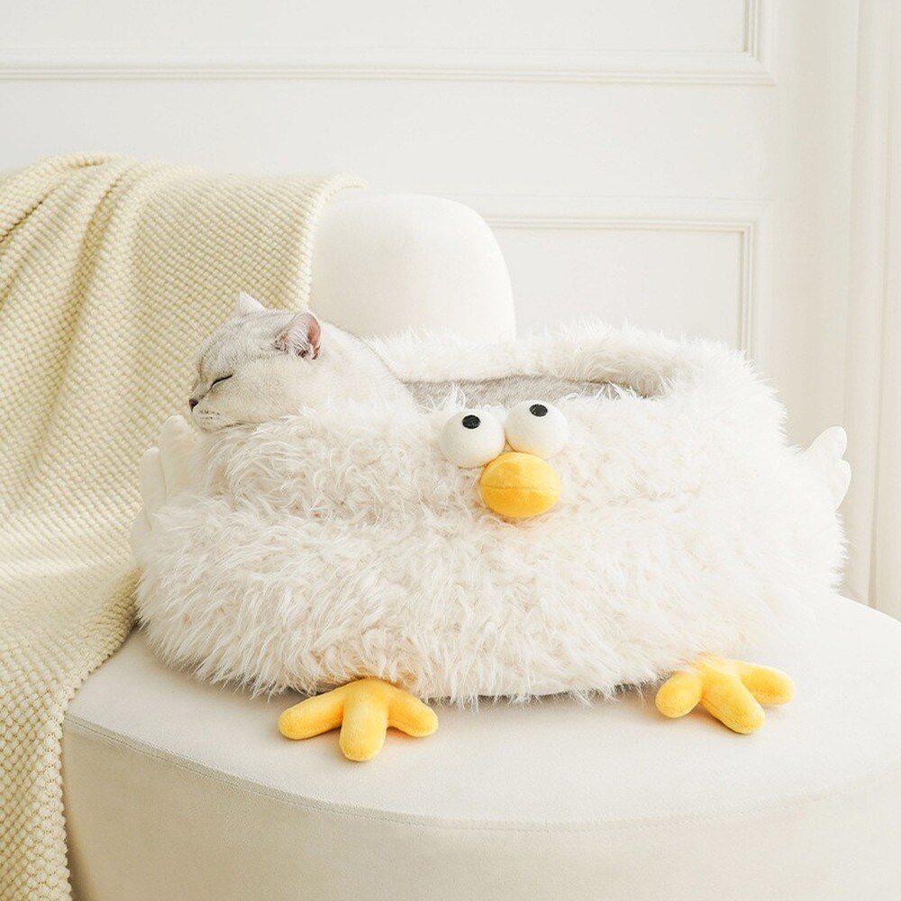 Cartoon Chicken Shaped Pet Cat Bed Sleeping Four Season Comfortable Cat Nest Puppy Dogs Kennel Pet Supplies Cozy Kitty
