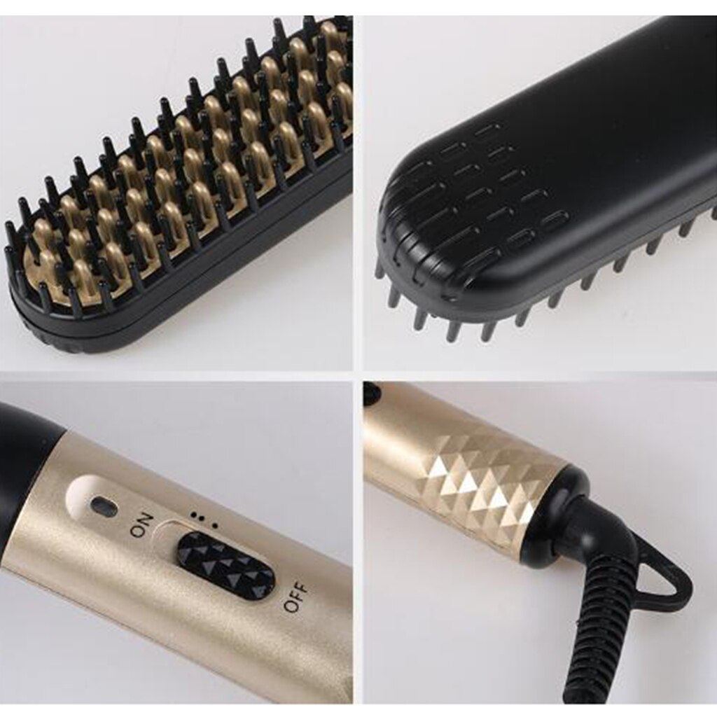 Electric Beard Hair Straightener Comb Brush Multifunctional Heated Styler