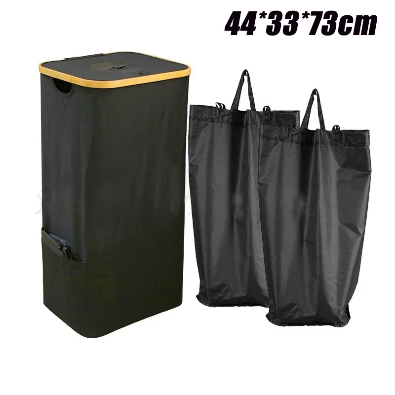 Collapsible Empty Bottle Storage Basket with Lid Removable Tote Bag Bottle Storage Basket Wastewater Bottle Collection Bin: DARK GRAY