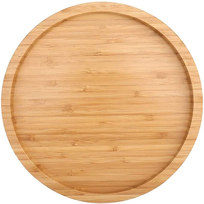 12 Inch Diameter Bamboo Lazy Susan Turntable For Kitchen Spice Bottle: Default Title