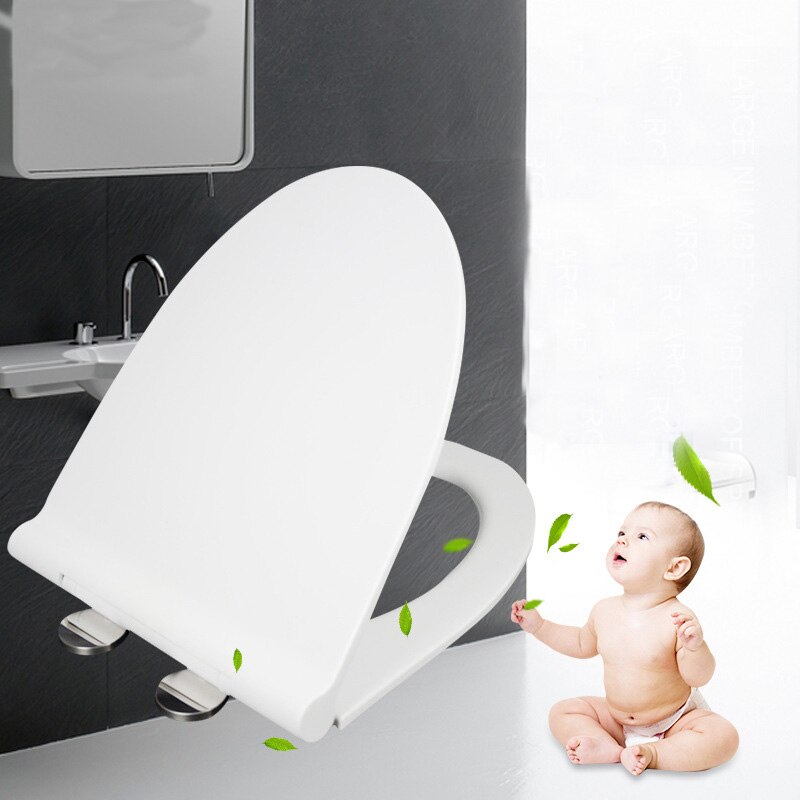 Toilet Lid quare Round Universal Slow Soft Close Oval Bathroom Thicken Toilet Seat WC Replacement Supplie Toilet Seat Lid Cover