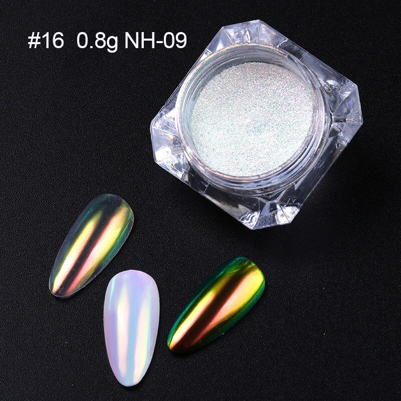 Accessoires pour ongles en poudre pour ongles miroir poudres scintillantes Pigment caméléonique poussière Art des ongles décorations pour ongles: 16