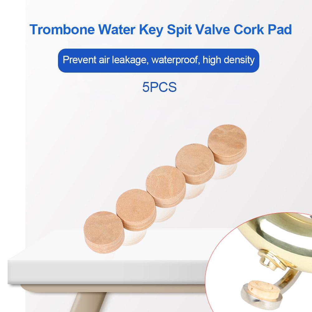 Trombone Water Key Spit Valve Cork Pad Set of 5 Wind Instruments Accessories