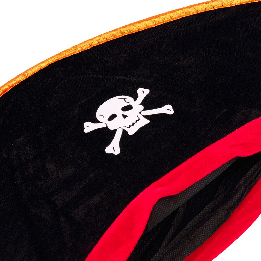 Gorra de disfraz de de calavera y hueso cruzado con sombrero de capitán pirata para de disfraces de Halloween venta de poliéster para