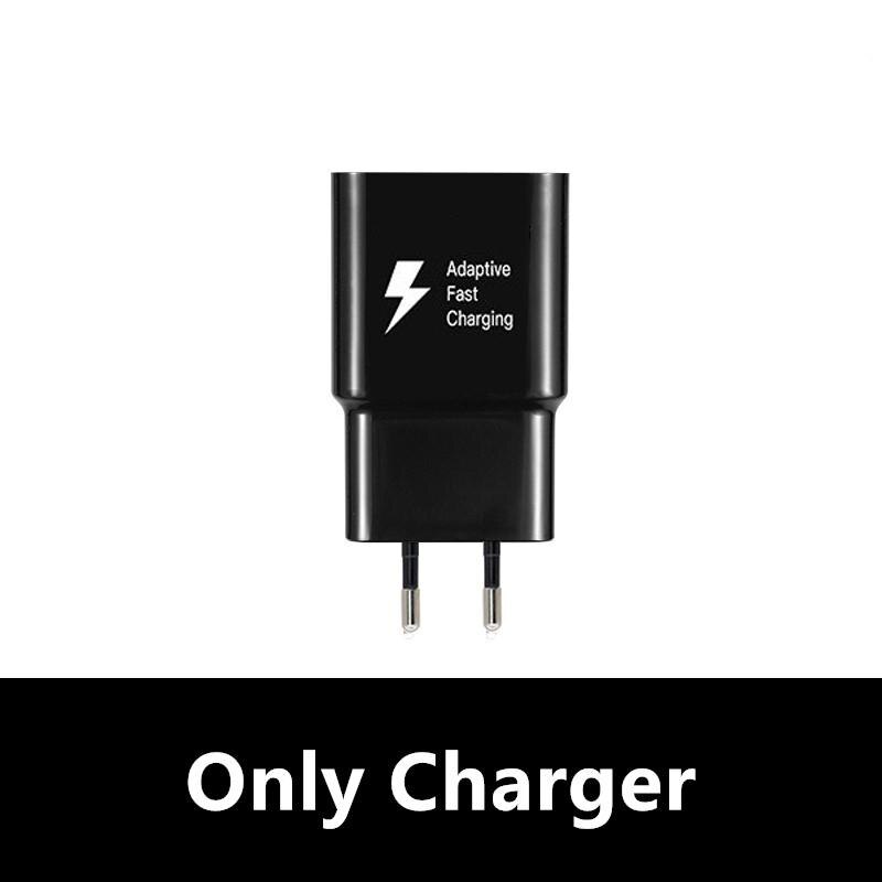 EU Wall Plug 9V/1.67A Fast Charging Travel Adapter Quick Charger USB Type-c Charge Cable For Samsung A30 A51 A71 A21 A31 M31: Black EU Charger