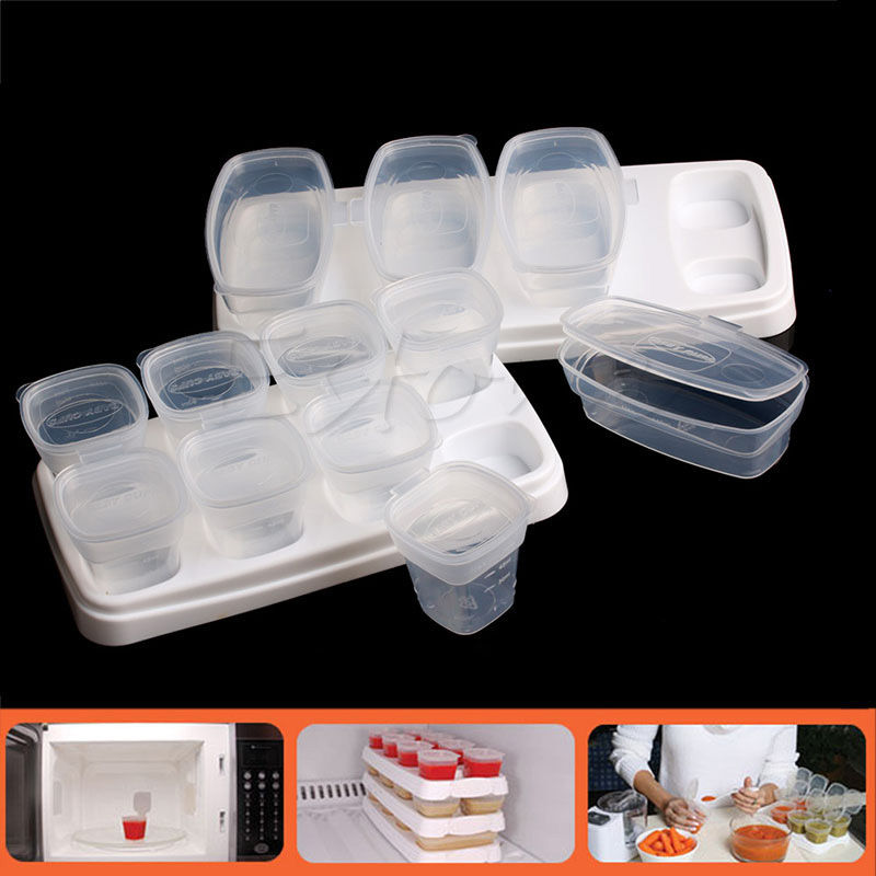 Baby Weaning Food Freezing Cubes Tray Pots Freezer Storage Plastic Containers 70ml
