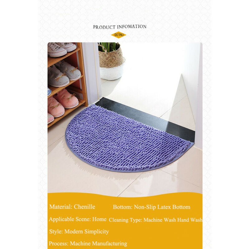 Tapis de porte imperméable demi-lune, 40x60cm, antidérapant, barrière contre la saleté, forme D, Semi-circulaire,