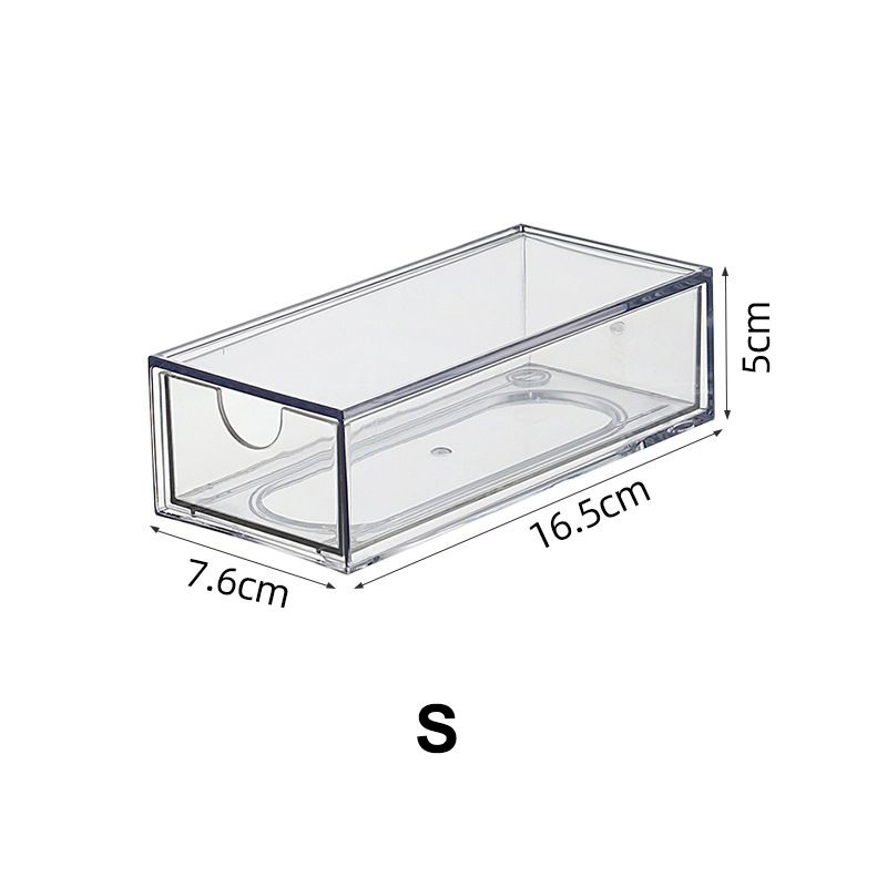 Clear Plastic Desk Organizer Box Stackable Storage Drawers for Cosmetics Stationery Crafts Storage and Organization: black