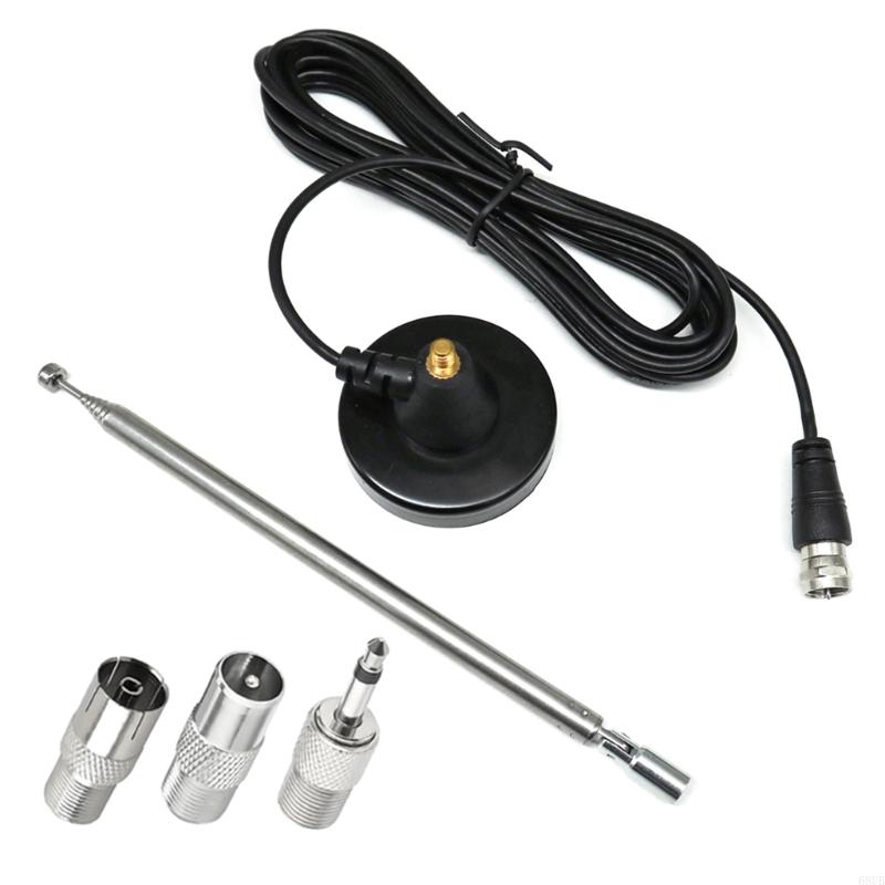 75ohm FM Telescopic Antennas Household Amplified Antennas with 3 Adapters FM Radio Antennas DAB FM Antennas High Gains