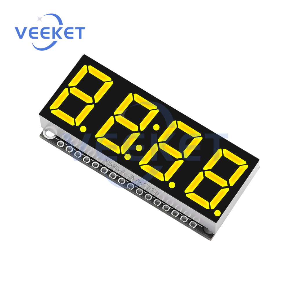 Display with Clock Module 0.56-inch 4-Digit 7-Segment HT16K33 Driver Green Red White Yellow Blue LED Indicator Display