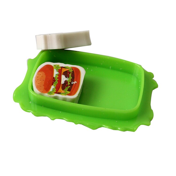 2 agujeros hamburguesa lápiz borrador sacapuntas novedad niños herramientas de aprendizaje