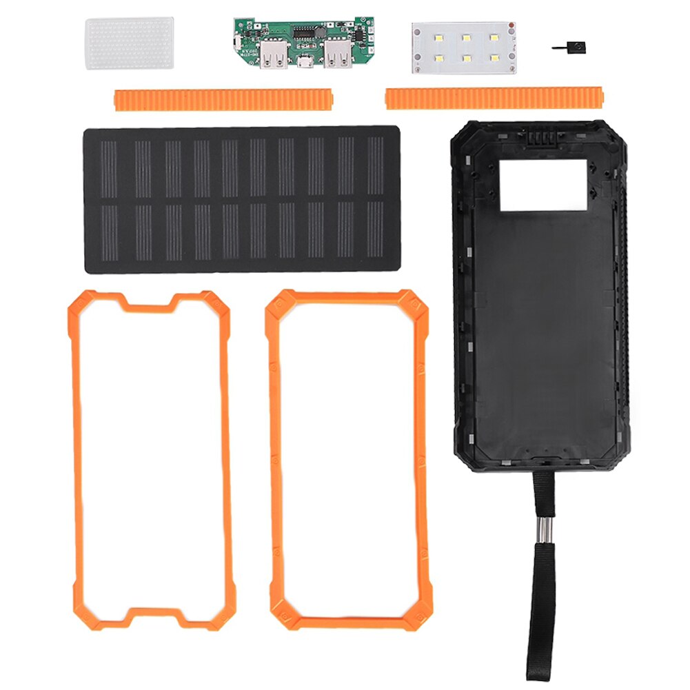 Fast Charging Solar Power Bank Case Kit Dual USB Polar Mobile Power Bank Case Portable DIY Kits 20000mAh Battery NOT INCLUDED