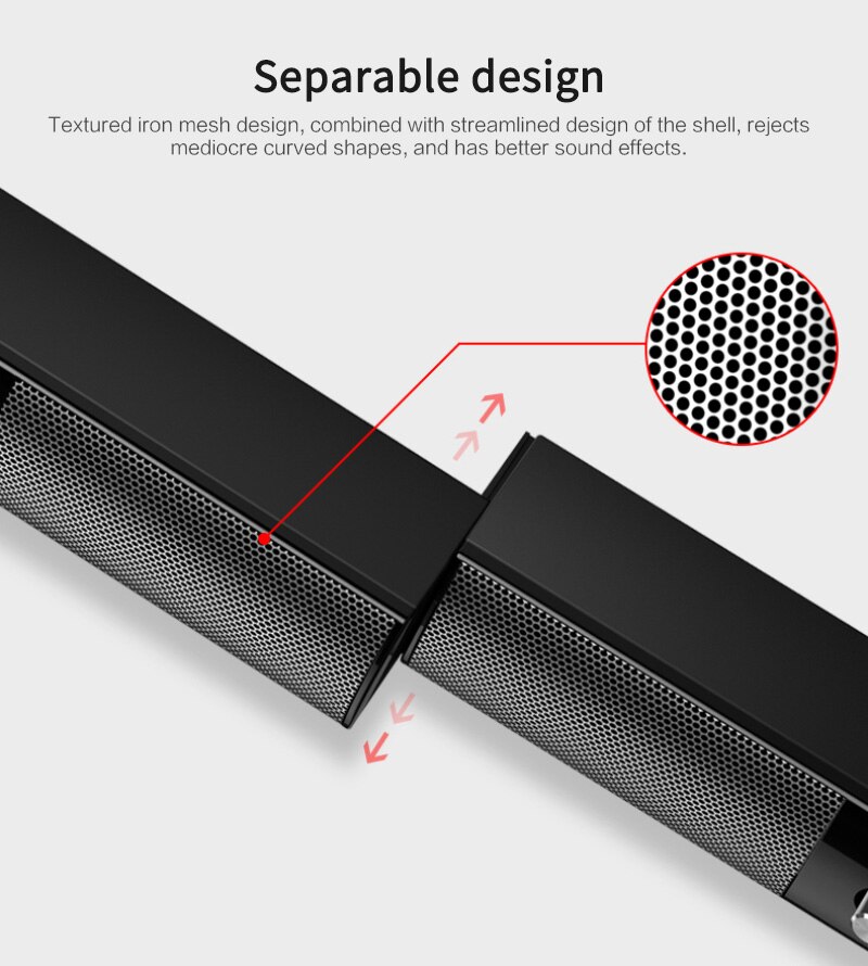 Surround Soundbar Subwoofer Bluetooth Speaker Afneembare Computer Speakers Voor Computer Pc En Laptop