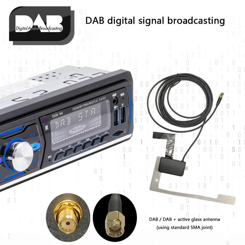 DAB+ RDS AM FM Car Radio MP3 Player 1 DIN Stereo Bluetooth USB SD AUX Head Unit Support Phone Charging 7 Colors Button
