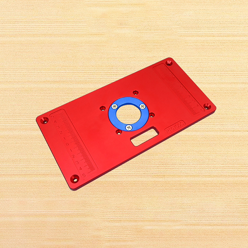 Router Table Insert Plate Aluminum Red Board Universal Trimming Machine Flip Board for Woodworking, 235x120mm (Universal Type)