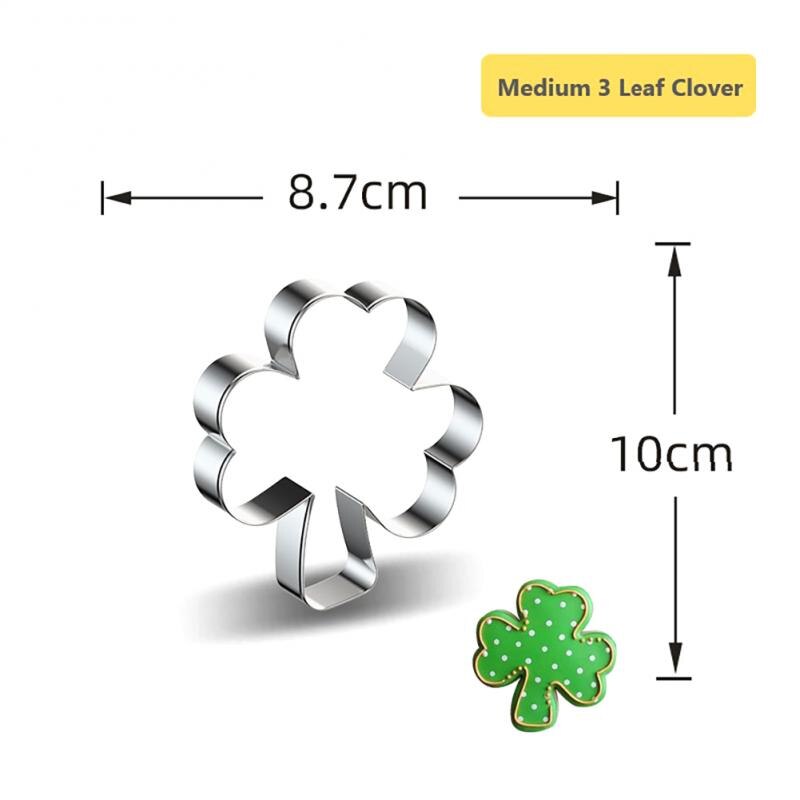 Stainless Steel Four Leaf Clover Shamrock Cookie Cutter St. Patrick&#39;s Day Biscuit Bread Molds Cookie Tools Bakeware Kitchen: 02