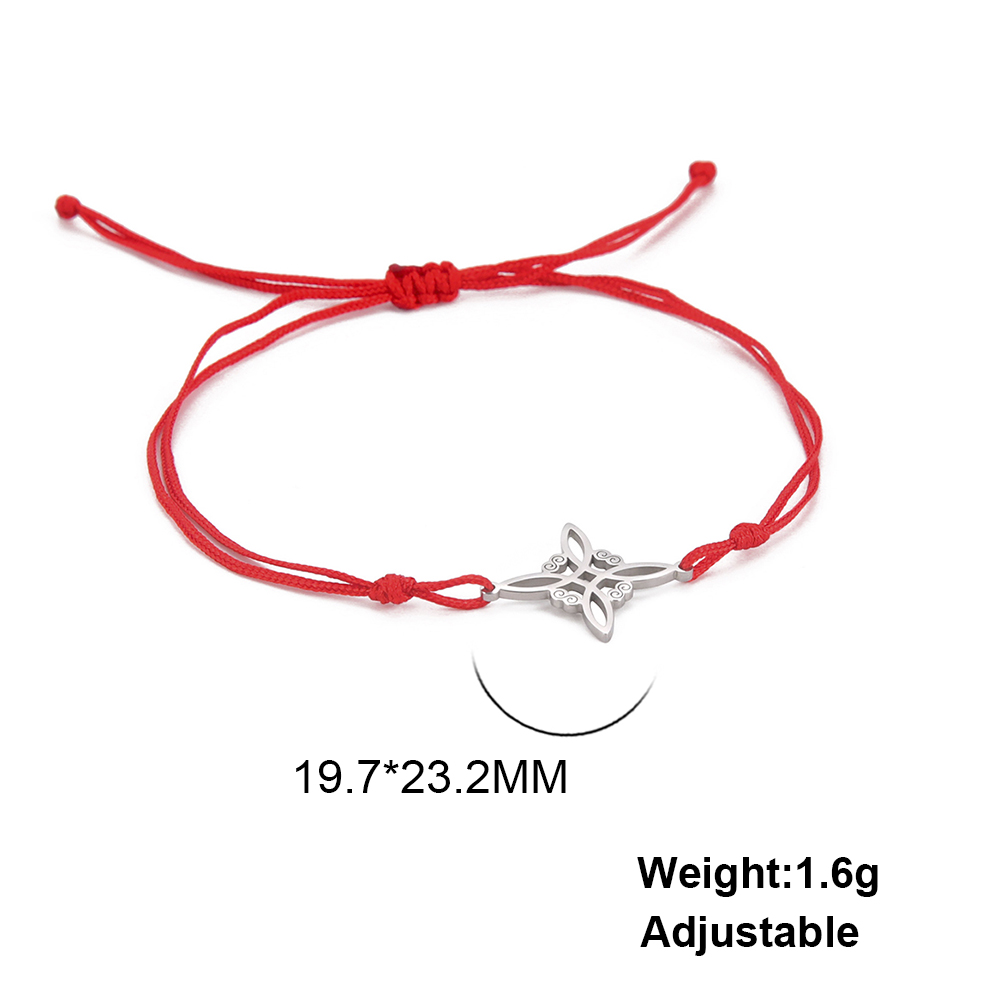 LIKGREAT Bracelet noeud de sorcière irlandaise pour femmes hommes noeud celtique réglable corde tissée bijoux acier inoxydable amulette Talisman: Estampage à chaud