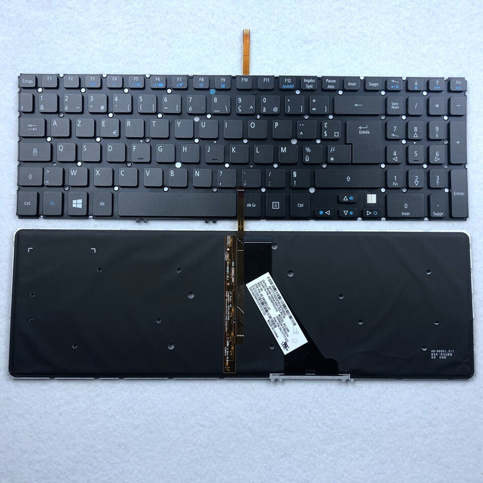 French Canada Italian UK Backlit Keyboard For Acer Aspire V5 V5-531 V5-531G V5-551 V5-551G V5-571G V5-571P V5-571PG V5-531P: Black