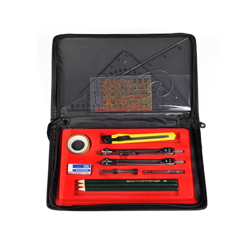 16pcs/set Drafting Compass Set Drawing Templates Pencil Student School Supplies