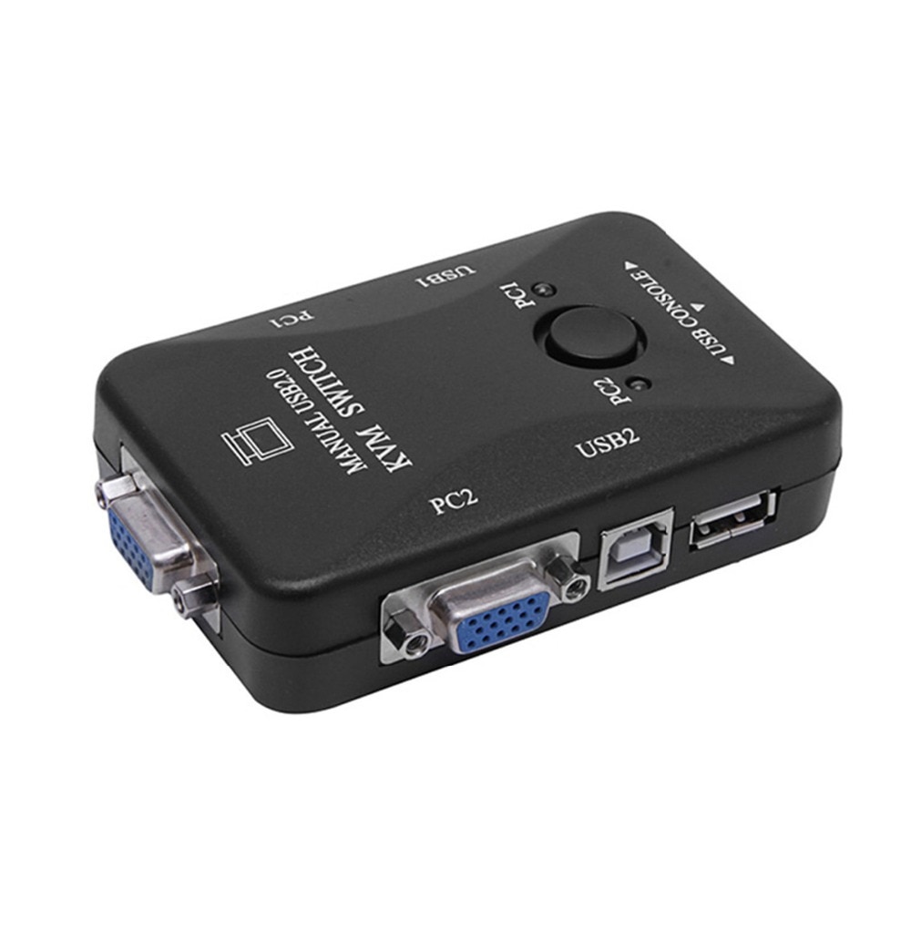 Handleiding 2 Port USB 2.0 KVM VGA Switch Box voor 2 PC Printer Muis Toetsenbord Monitor C26