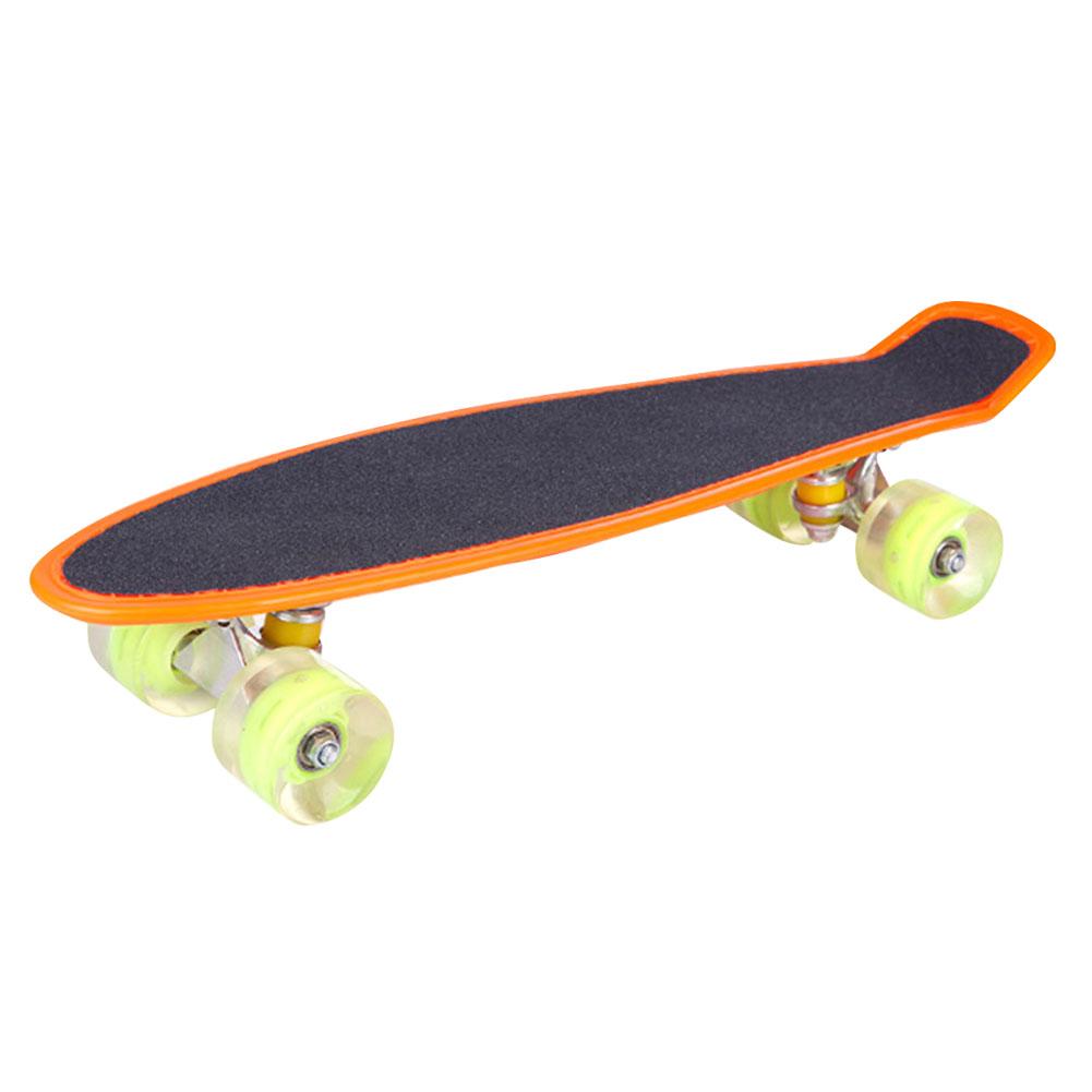 22 Inch Skateboard Cruiser Board Penny Board Longboard Skate Jongens Meisjes Led Licht: Orange