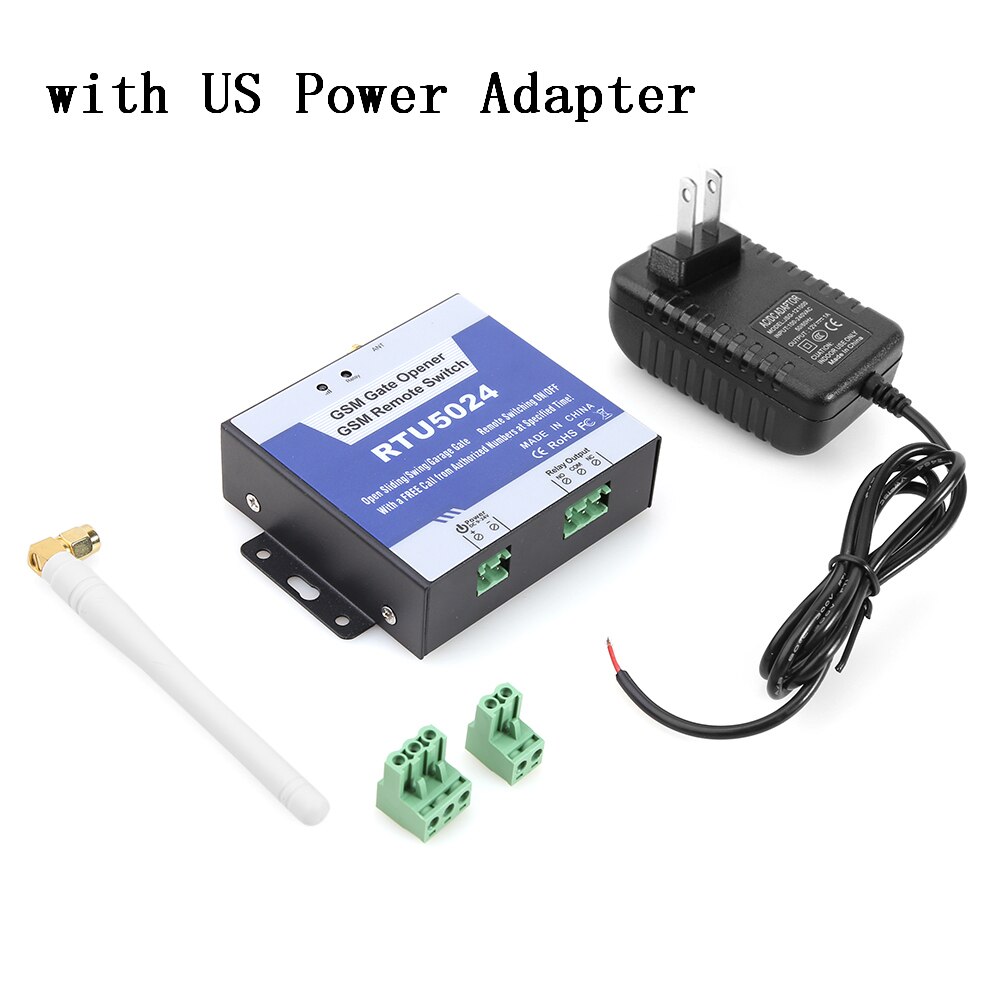 850/900/1800/1900MHz RTU5024 GSM Gate Opener Relay Wireless Remote Control Door Access Switch Free Call: A US power adapter